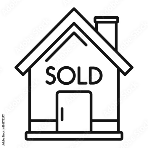 House auction sold icon outline vector. Sell price