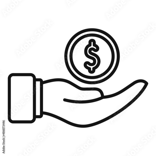 Keep money auction icon outline vector. Business price