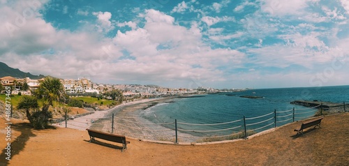 Vistas a la playa Fañabé en Tenerife photo