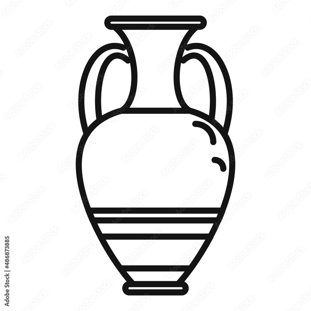 Ancient vase auction icon outline vector. Sell price