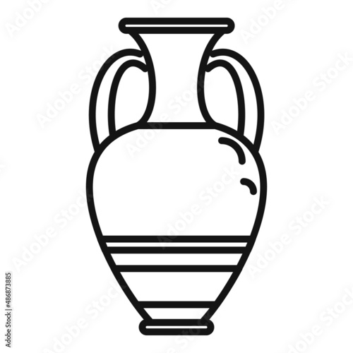 Ancient vase auction icon outline vector. Sell price