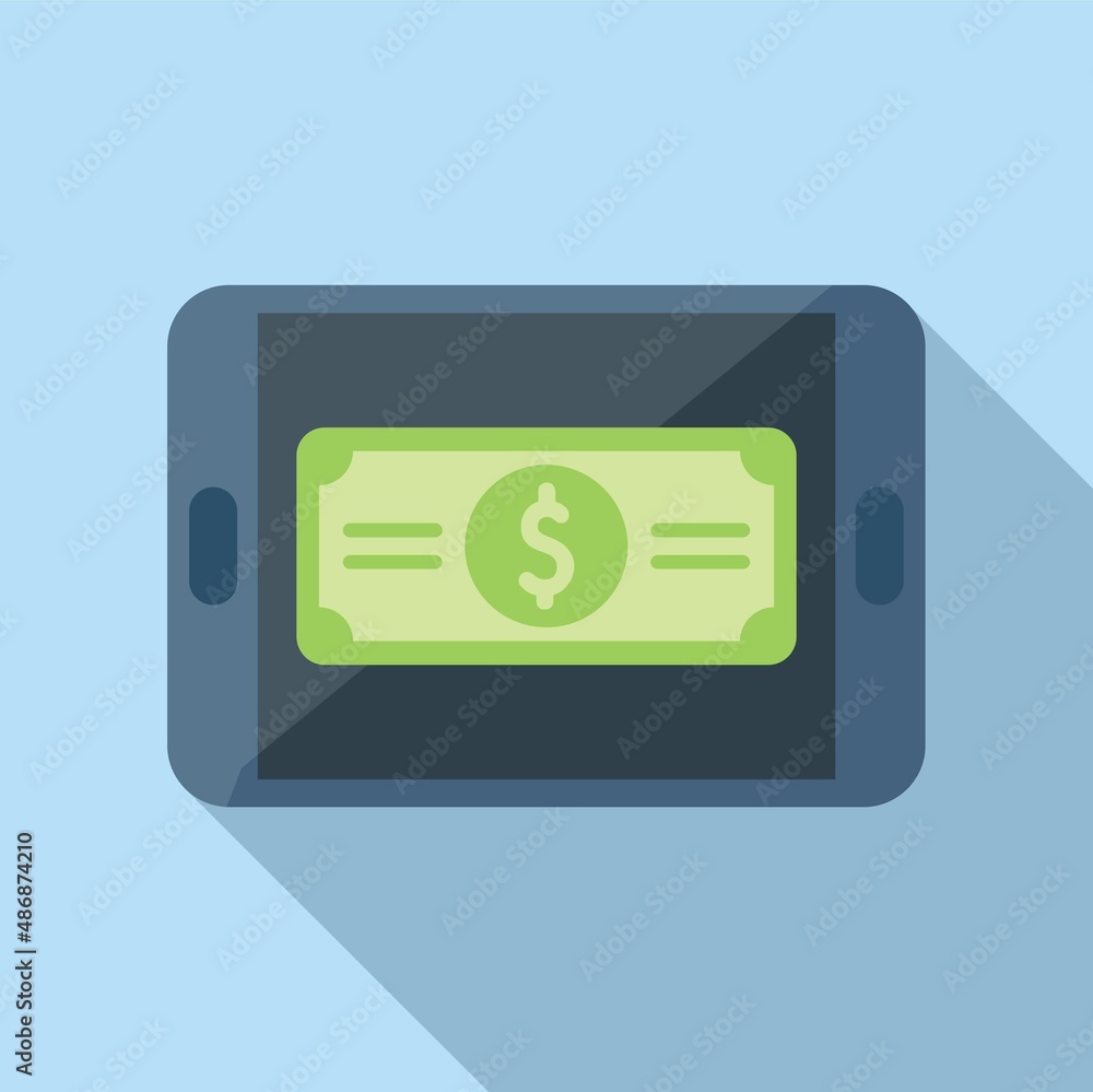 Mobile payment icon flat vector. Pay money Mobile payment icon flat vector. Pay money