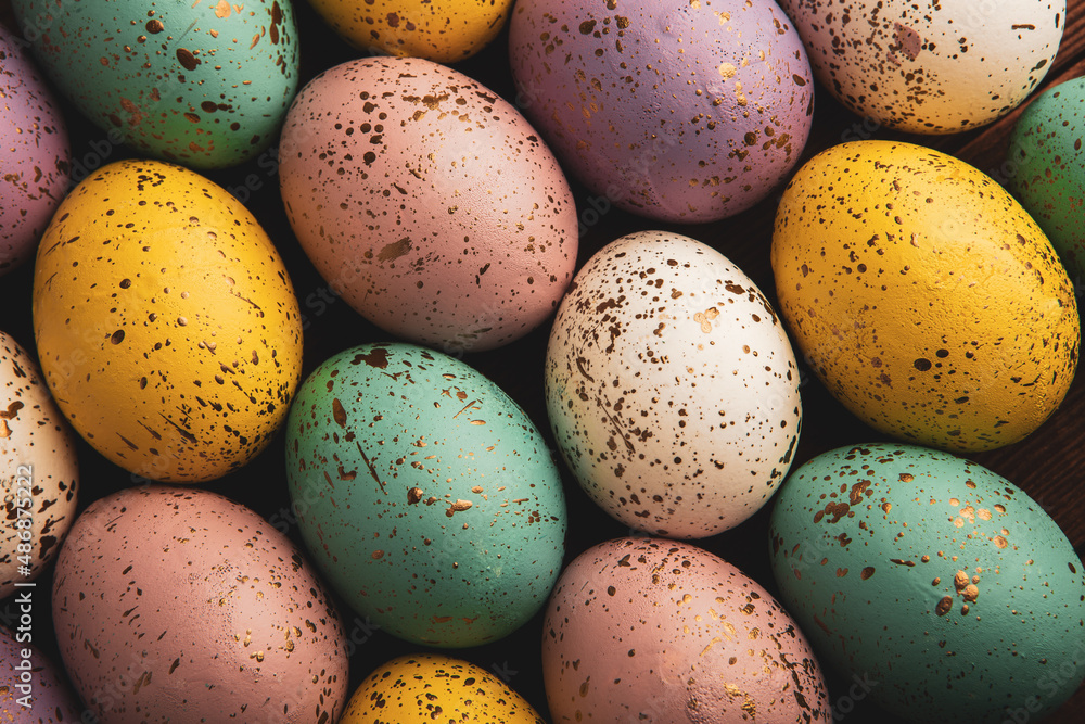 Hand painted pastel colored Easter eggs background. Happy Easter greeting card or invitation. Hand painted pastel colored Easter eggs background. Happy Easter greeting card or invitation.