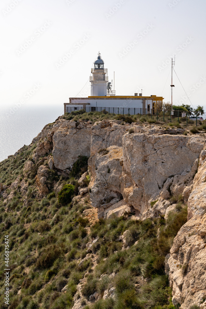 the Mesa de Roldan lighthouse in Cabo de Gata National Park in southern Spain