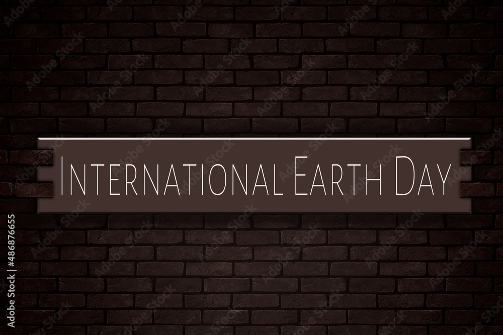 March month, day of March. International Earth Day, on Bricks Background March month, day of March. International Earth Day, on Bricks Background