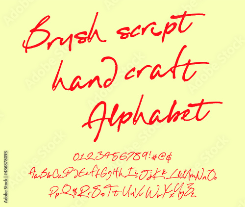 Hand drawn typeface set. Brush painted characters: lowercase and uppercase.Typography alphabet for your designs: logo, typeface, card, wedding invitation.Vector Illustration.