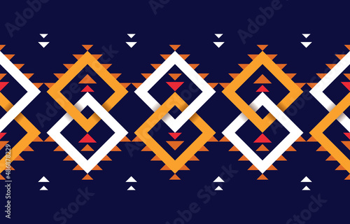 beautiful ethnic abstract art. Ikat seamless pattern in tribal, folk embroidery, Mexican style. Aztec geometric art ornament print. Design for carpet, wallpaper, clothing, wrapping.