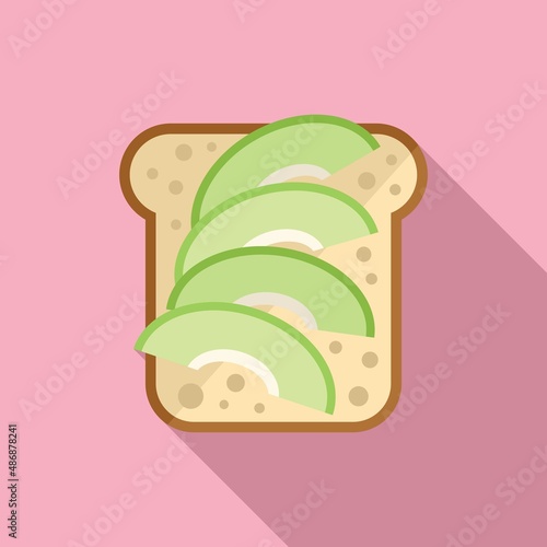 Breakfast home sandwich icon flat vector. Healthy food