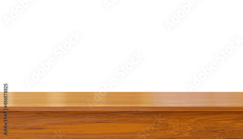 Fototapeta Naklejka Na Ścianę i Meble -  Wooden table top isolated on white background. 3D render illustration.
