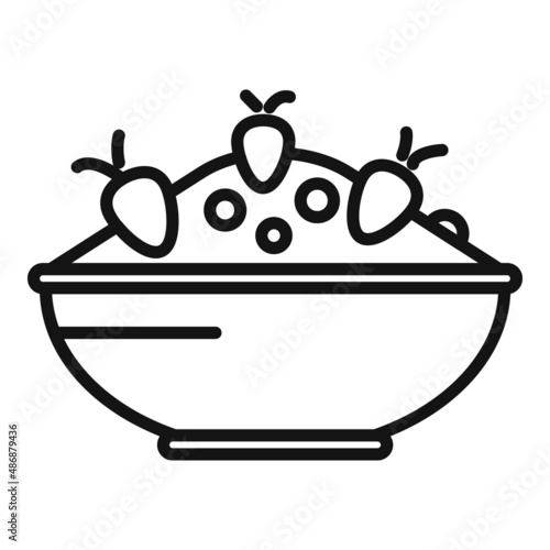 Protein breakfast icon outline vector. Healthy food