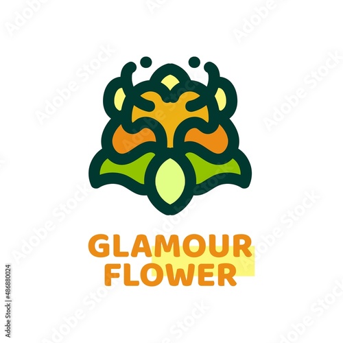 glamour flora flower nature logo concept design illustration