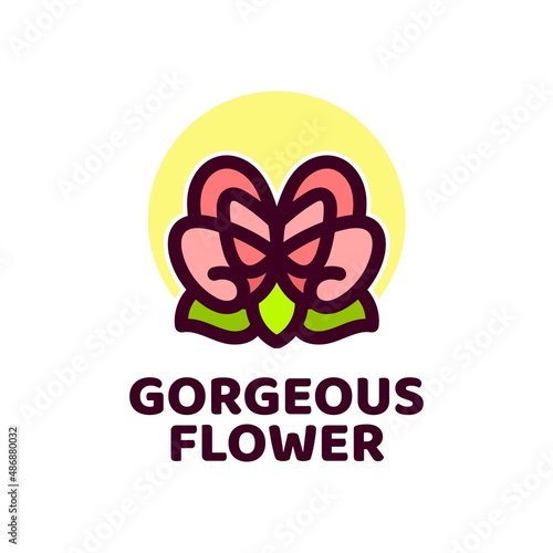 gorgeous flora flower nature logo concept design illustration