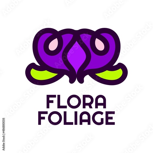 flora foliage flower nature logo concept design illustration