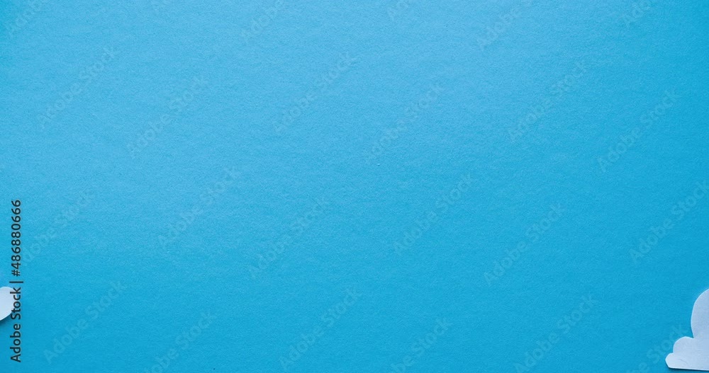 Scattering paper clouds. 4K stop motion animation