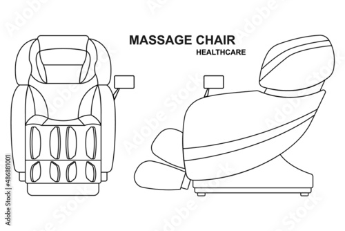 Outline massage chair outline contour isolated white background