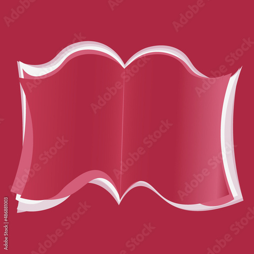 Illustration on a square background - open book, reading, literature. Design element of books, notebooks, postcards, interior items. Wallpapers, textiles, packaging, background for a website, mobile