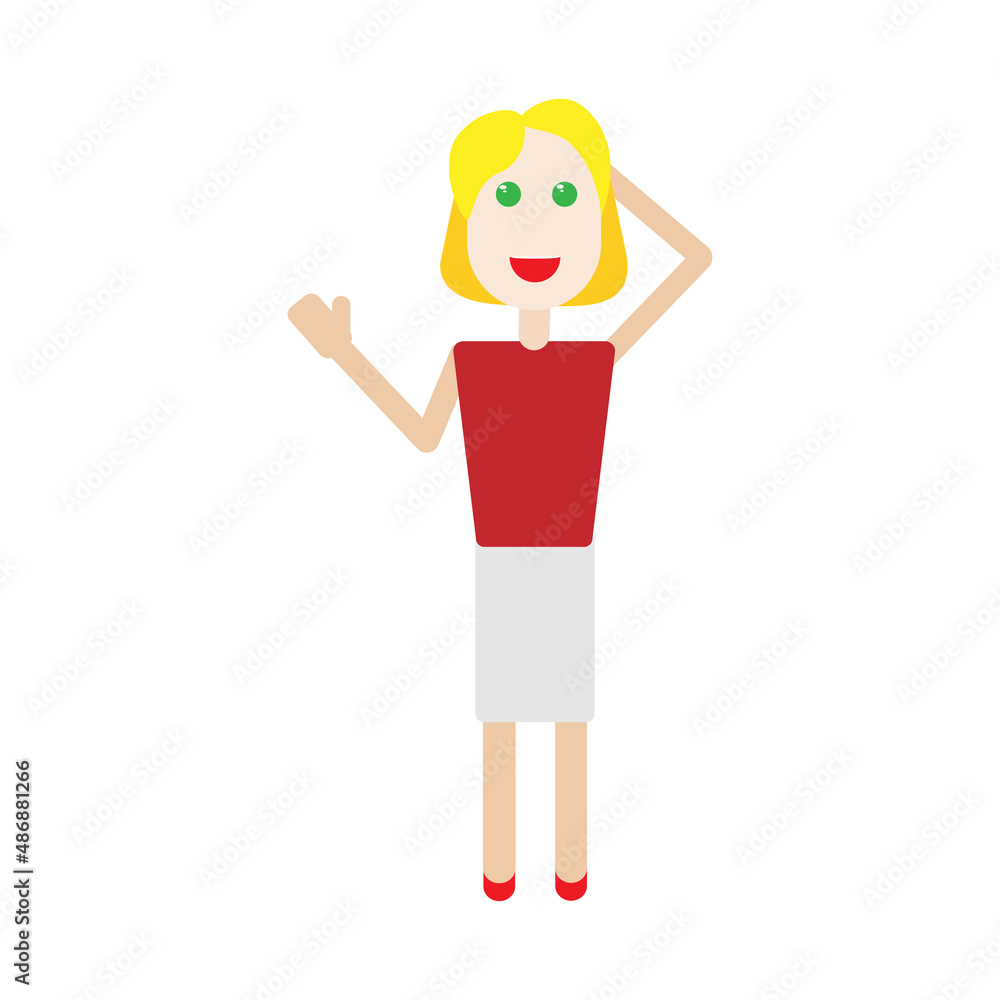 Funny painted blonde girl with green eyes Funny painted blonde girl with green eyes