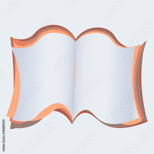 Illustration on a square background - open book, reading, literature. Design element of books, notebooks, postcards, interior items. Wallpapers, textiles, packaging, background for a website, mobile