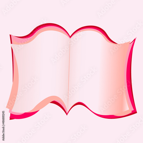 Illustration on a square background - open book, reading, literature. Design element of books, notebooks, postcards, interior items. Wallpapers, textiles, packaging, background for a website, mobile