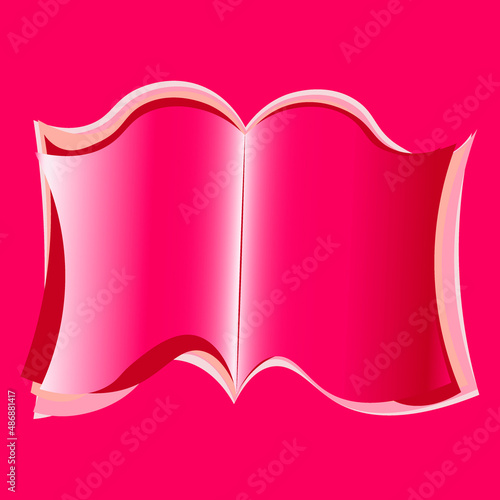 Illustration on a square background - open book, reading, literature. Design element of books, notebooks, postcards, interior items. Wallpapers, textiles, packaging, background for a website, mobile