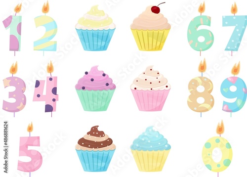 birthday cupcakes set