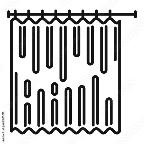 Interior shower curtain icon outline vector. Modern bathroom
