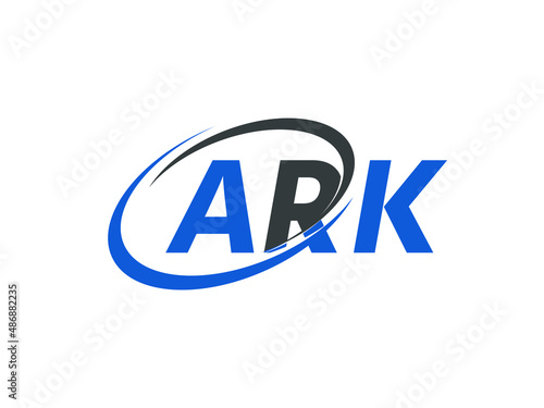 ARK letter creative modern elegant swoosh logo design