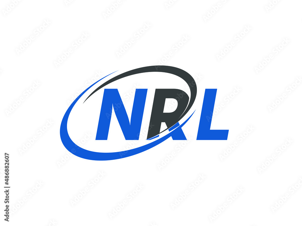 NRL letter creative modern elegant swoosh logo design
