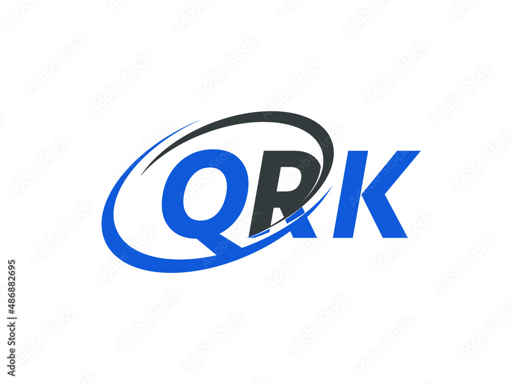 Obraz premium QRK letter creative modern elegant swoosh logo design