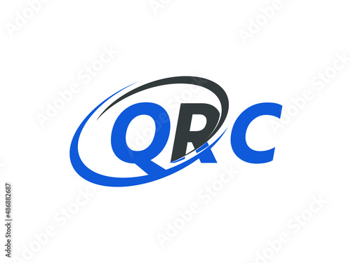 QRC letter creative modern elegant swoosh logo design