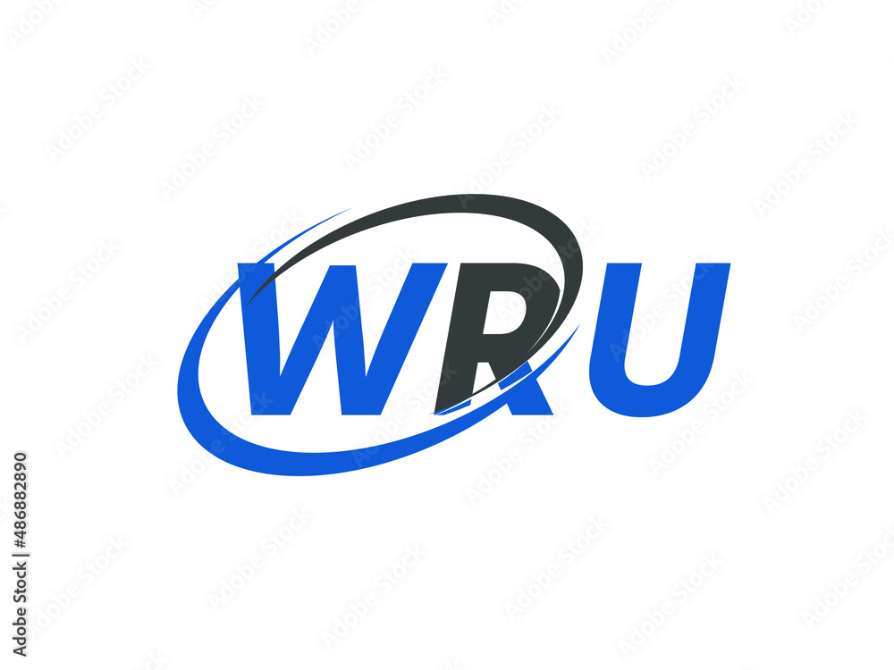 WRU letter creative modern elegant swoosh logo design WRU letter creative modern elegant swoosh logo design