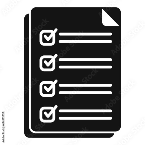 Work task icon simple vector. Test checklist