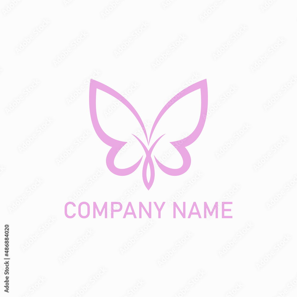 butterfly with beauty woman vector logo design