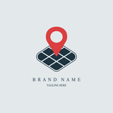 pin map logo template design for brand or company and other