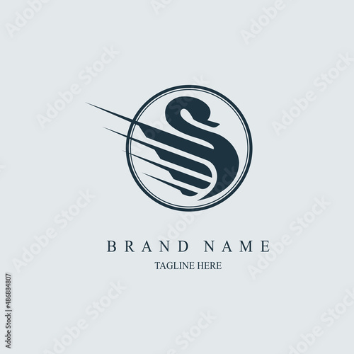 swan goose logo silhouette template design vector for brand or company and other photo