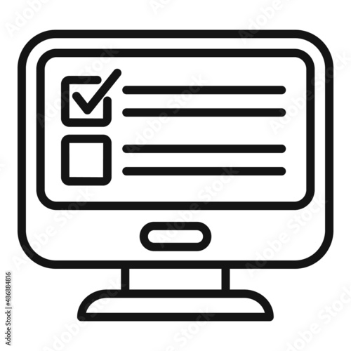 Document icon outline vector. Paper project