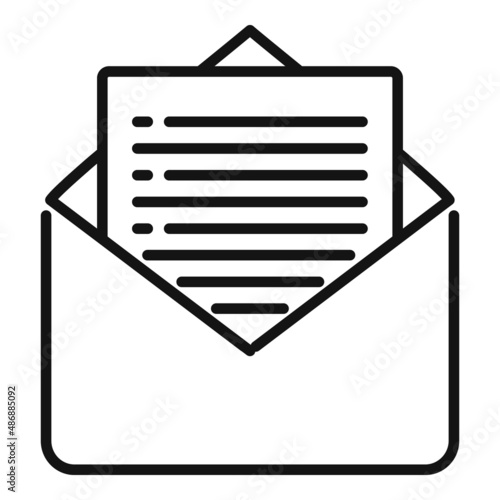 Mail report icon outline vector. Document paper