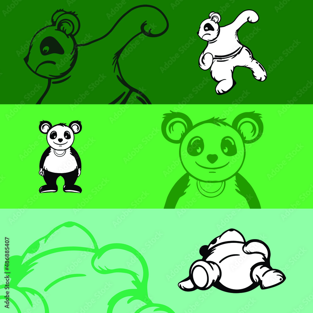 Fototapeta premium hand drawing panda vector stock template 