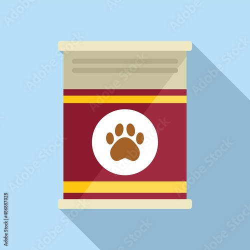 Dog tin can icon flat vector. Animal feed