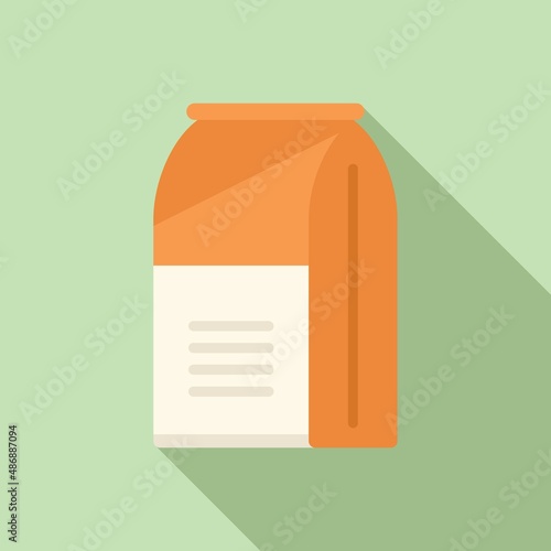 Market dog food icon flat vector. Animal feed