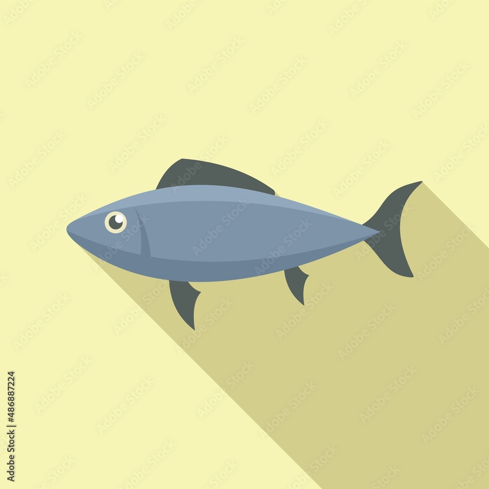 Dog food fish icon flat vector. Animal pet Dog food fish icon flat vector. Animal pet