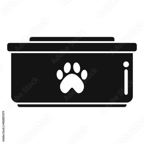Dog food plastic bowl icon simple vector. Pet feed