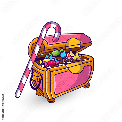 Treasure filled candy illustration