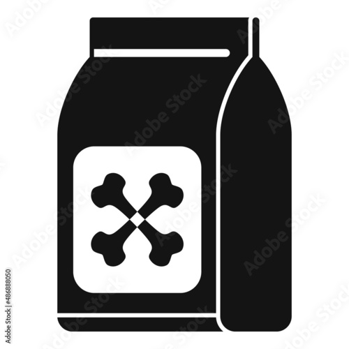 Bone dog food pack icon simple vector. Animal pet