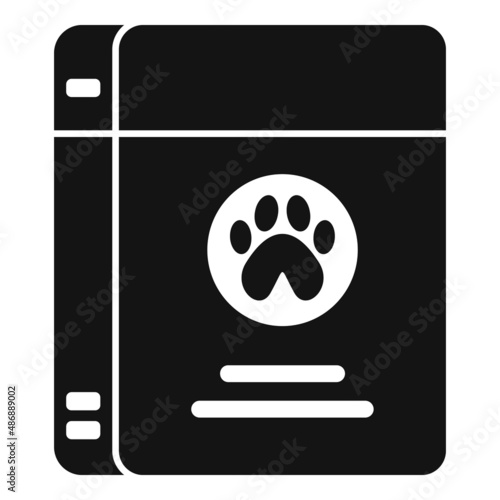 Carton box food dog icon simple vector. Animal pet