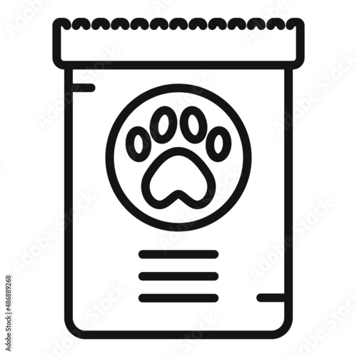 Liquid dog food pack icon outline vector. Animal pet