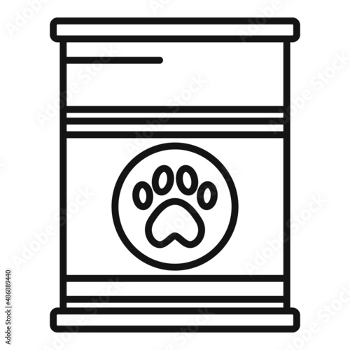 Dog food tin icon outline vector. Animal feed