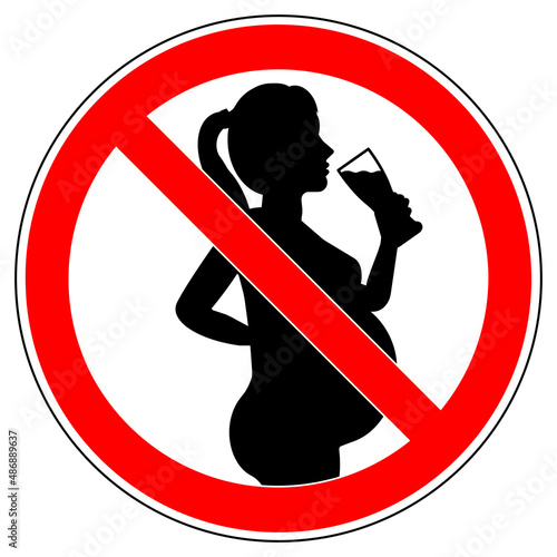 vsrr693 VectorSignRoundRed vsrr - german: Kein Alkohol während der Schwangerschaft . english: prohibition sign . no alcohol during pregnancy period . vector . pregnant woman . AI 10 / EPS 10 . g11194