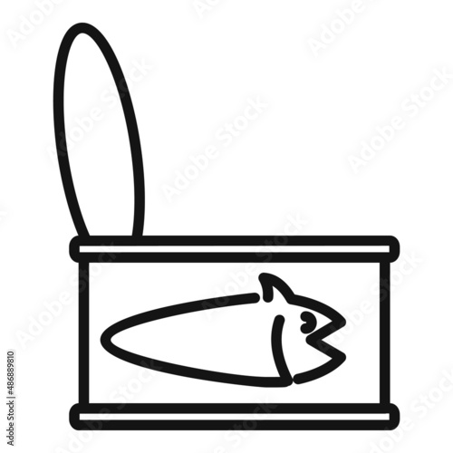 Fish tin can dog food icon outline vector. Pet food