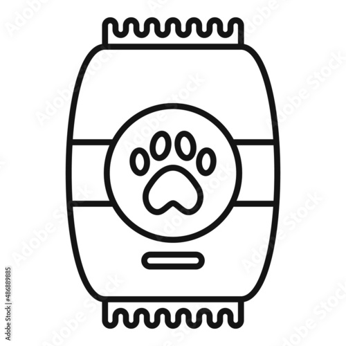 Packet dog food icon outline vector. Pet feed